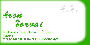 aron horvai business card